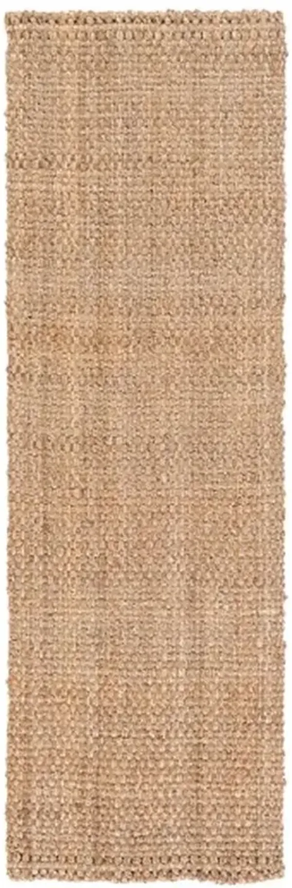 Jamie Coastal Beach Natural Brown Jute Rug - 2'6"x8'