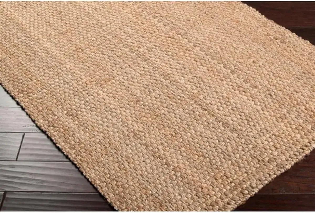 Jamie Coastal Beach Natural Brown Jute Rug - 5'x8'