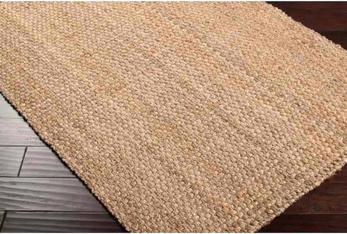 Jamie Coastal Beach Natural Brown Jute Rug - 6'x9'