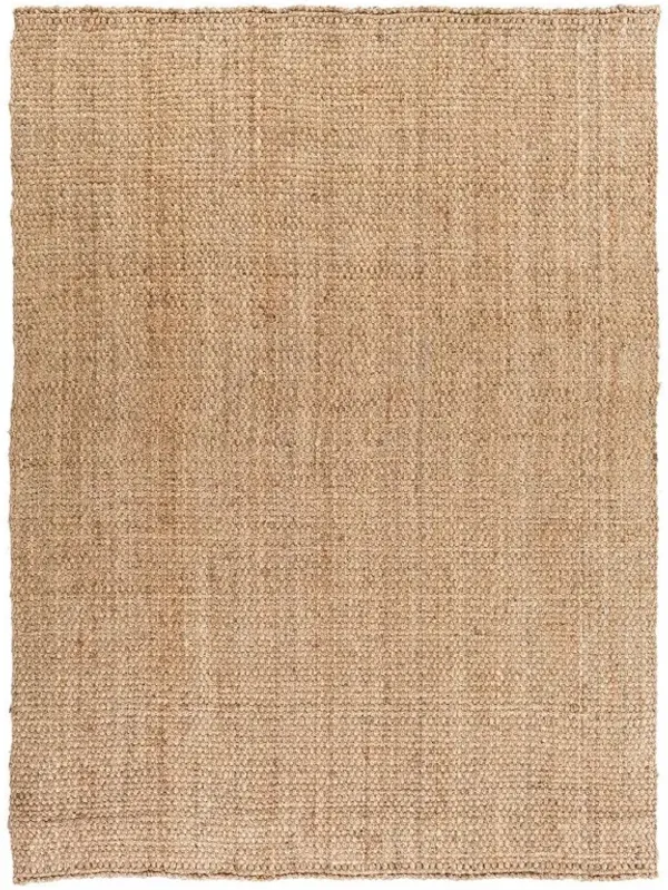 Jamie Coastal Beach Natural Brown Jute Rug - 9'x13'