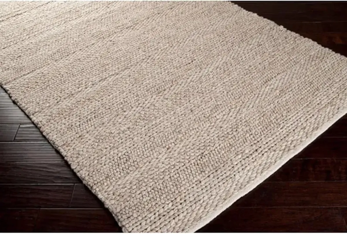 Jay Modern Classic Khaki Wool Solid Rug - 2'6"x10'