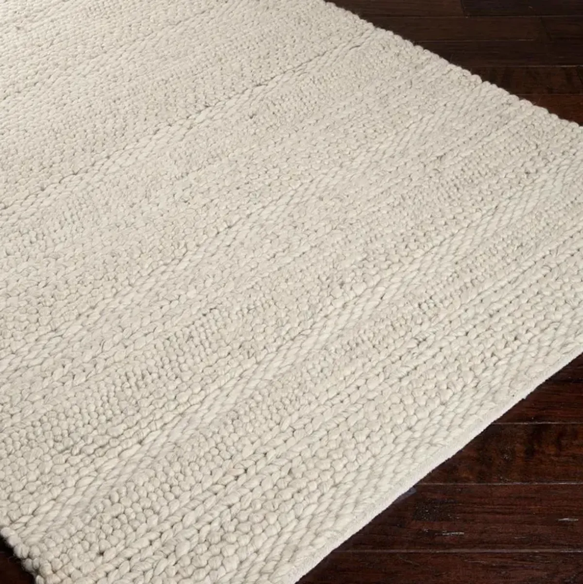 Jay Modern Classic Beige Wool Solid Rug - Sample