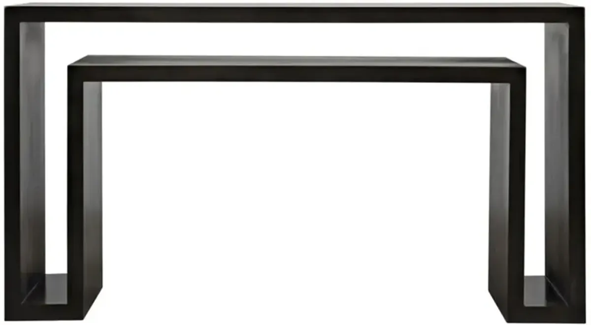 Caelen Modern Classic Dark Brown Mahogany Wood Rectangular Console Table