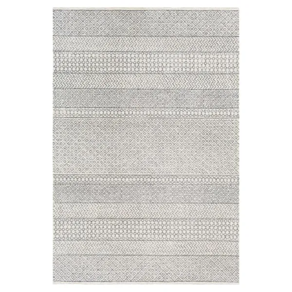 Selena Global Bazaar Grey Wool Patterned Rug - 2'x3'
