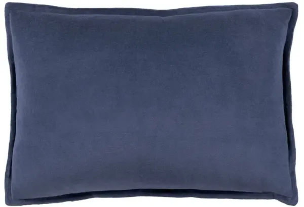 Anika Modern Classic Navy Velvet Flange Down Lumbar Pillow - 13x19