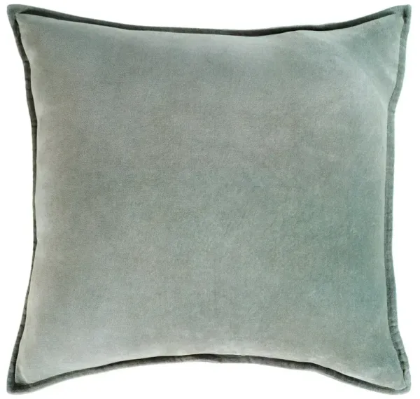 Anika Modern Classic Green Velvet Flange Down Pillow - 20x20