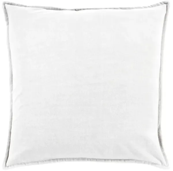 Anika Modern Classic Light Grey Velvet Flange Down Pillow - 20x20