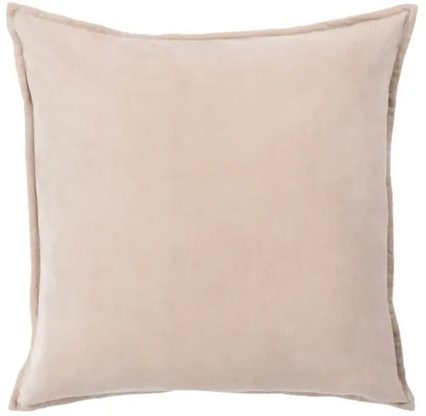 Anika Modern Classic Light Beige Velvet Flange Down Pillow - 22x22