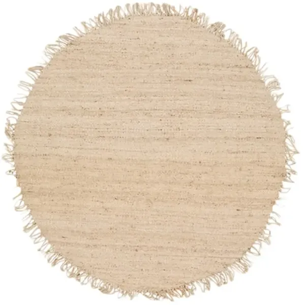 Selina Coastal Beach Natural Jute Woven Rug - 6' Round