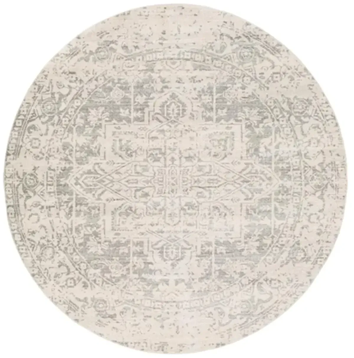 Cataleya Global Bazaar Beige Patterned Rug - 5'3" Round