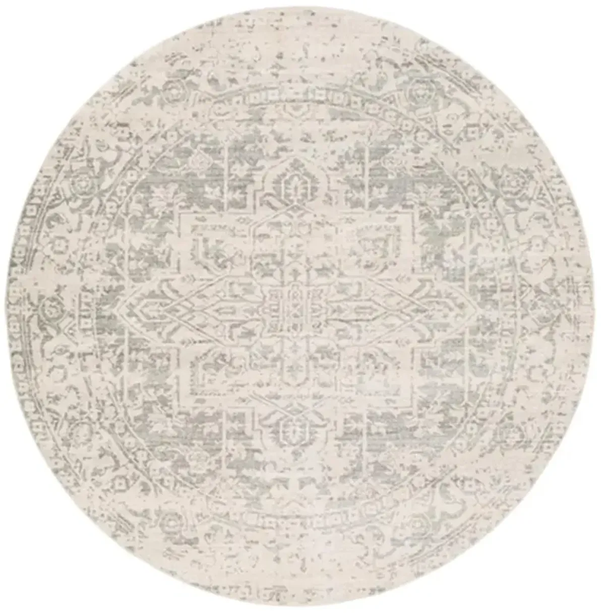 Cataleya Global Bazaar Beige Patterned Rug - 7'10" Round