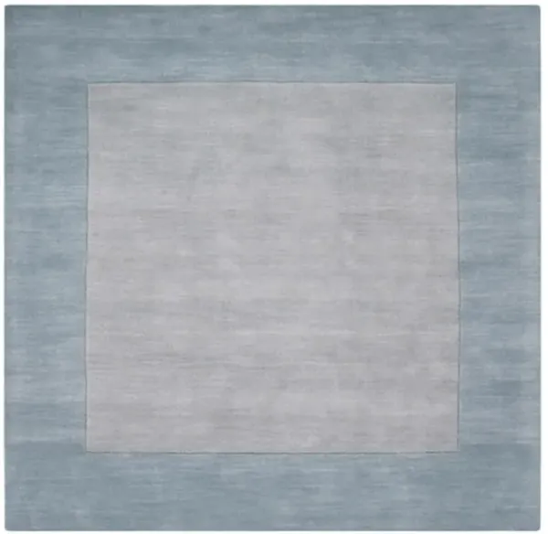 Norah Modern Classic Grey Wool Blue Border Solid Rug - Sample