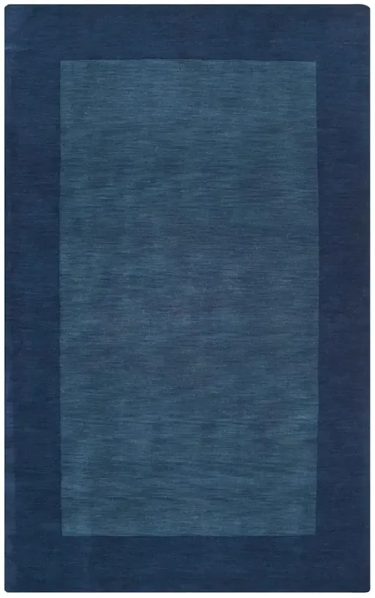 Norah Modern Classic Dark Blue Border Wool Solid Rug - 7'6"x9'6"