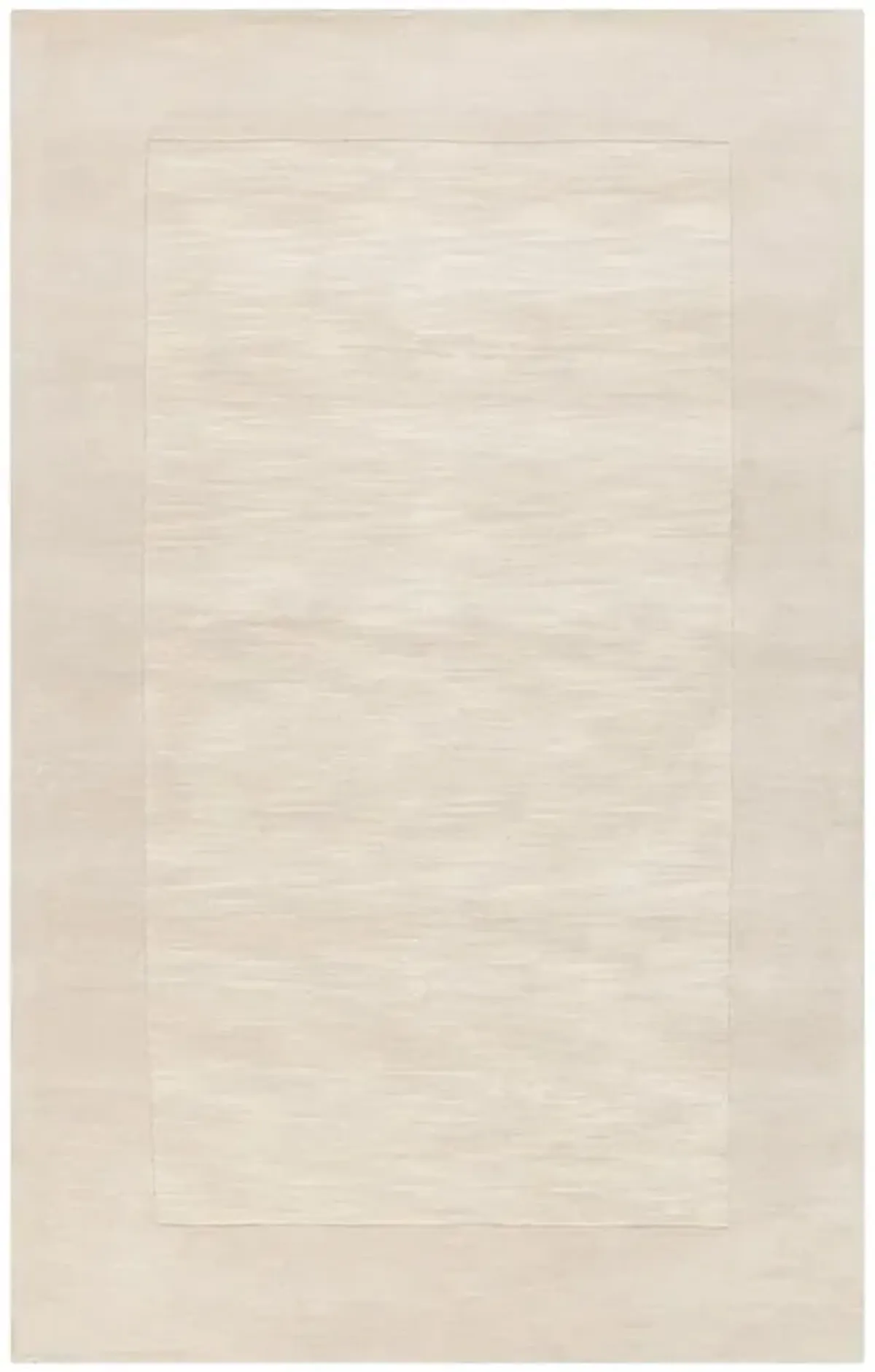 Norah Modern Classic Beige Border Wool Solid Rug - 3'3"x5'3"