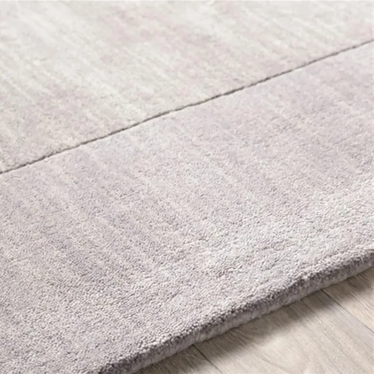 Norah Modern Classic Grey Border Wool Solid Rug - 9'x13'