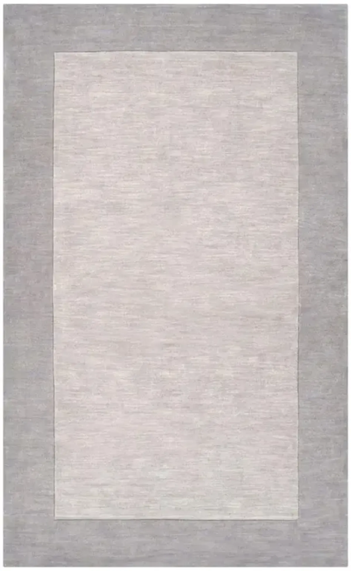 Norah Modern Classic Grey Border Wool Solid Rug - 9'x13'