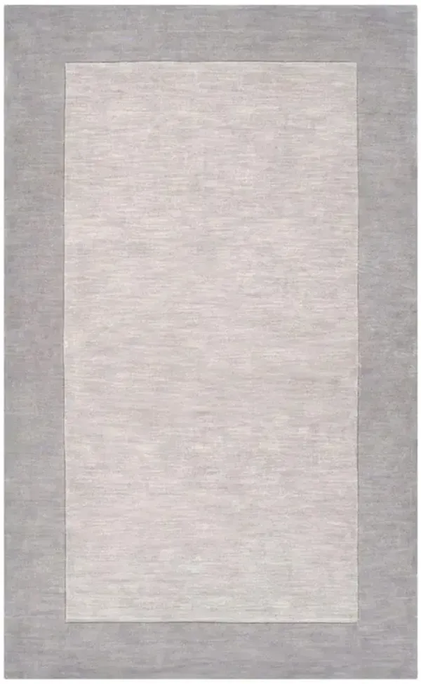 Norah Modern Classic Grey Border Wool Solid Rug - 9'x13'