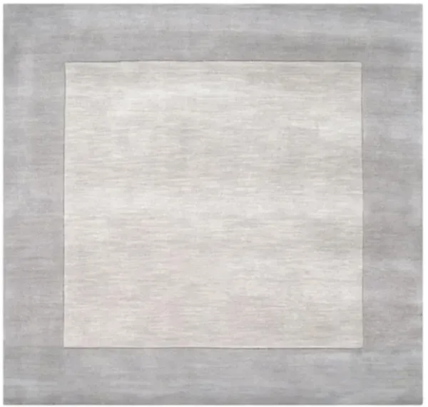 Norah Modern Classic Grey Border Wool Solid Rug - 9'9" Square