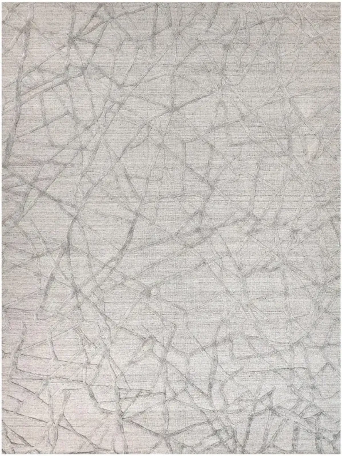 Levi Modern Grey Wool Bamboo Silk Patterned Rug - 10x14