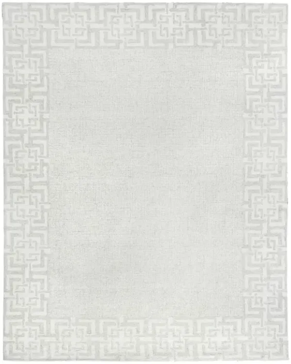 Abigail Global Bazaar Silver Wool Patterned Rug - 8'x10'