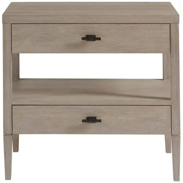 Mason Modern Classic Grey 2 Drawer Wood Nightstand