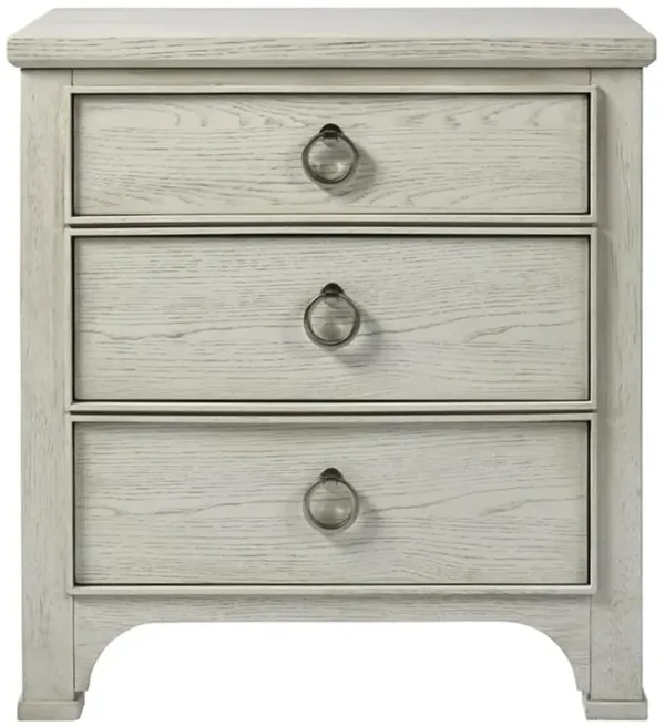 Hanna Coastal Beach White Wood Nightstand