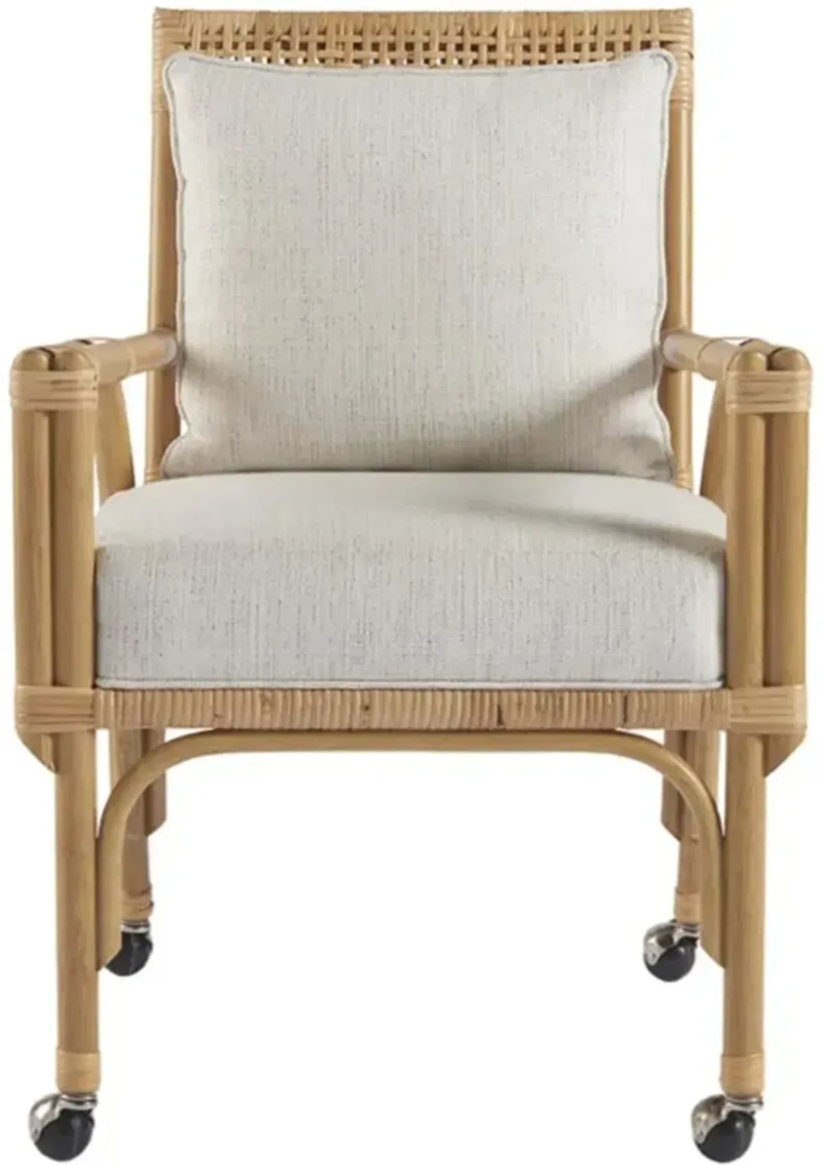 Jairo Coastal Beach Cream Performance Brown Rattan Game Chair