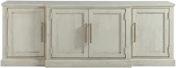 Hanna Coastal Beach White Wood 4 Door Media Cabinet