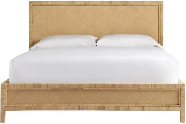 Nylah Coastal Brown Raffia Rattan Bed - Queen