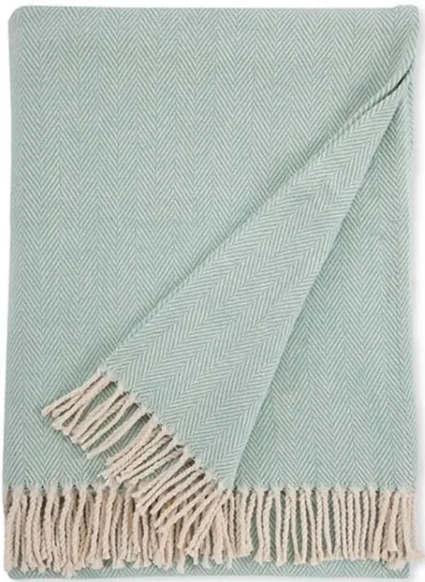Sferra Modern Celine Aqua Cotton Throw Blanket