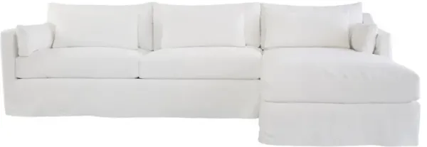 Cisco Home Rebecca Modern White Cotton Slipcovered Sectional Sofa - Right Arm Facing
