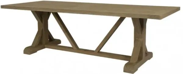 Amina Coastal Natural Teak Rectangular Outdoor Dining Table - 94"W