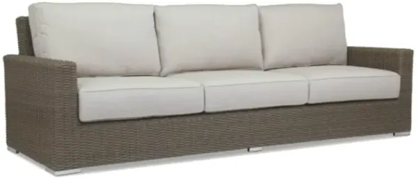 Yuna Coastal Beige Cushion Brown Wicker Outdoor Sofa