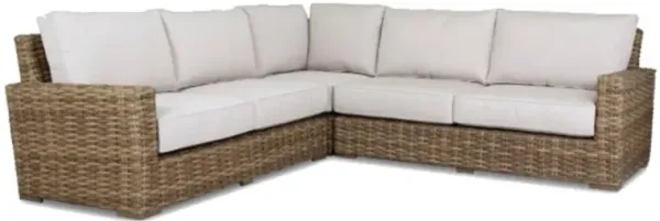 Aria Coastal Beige Cushion Brown Wicker 3 Piece Outdoor Sectional Sofa