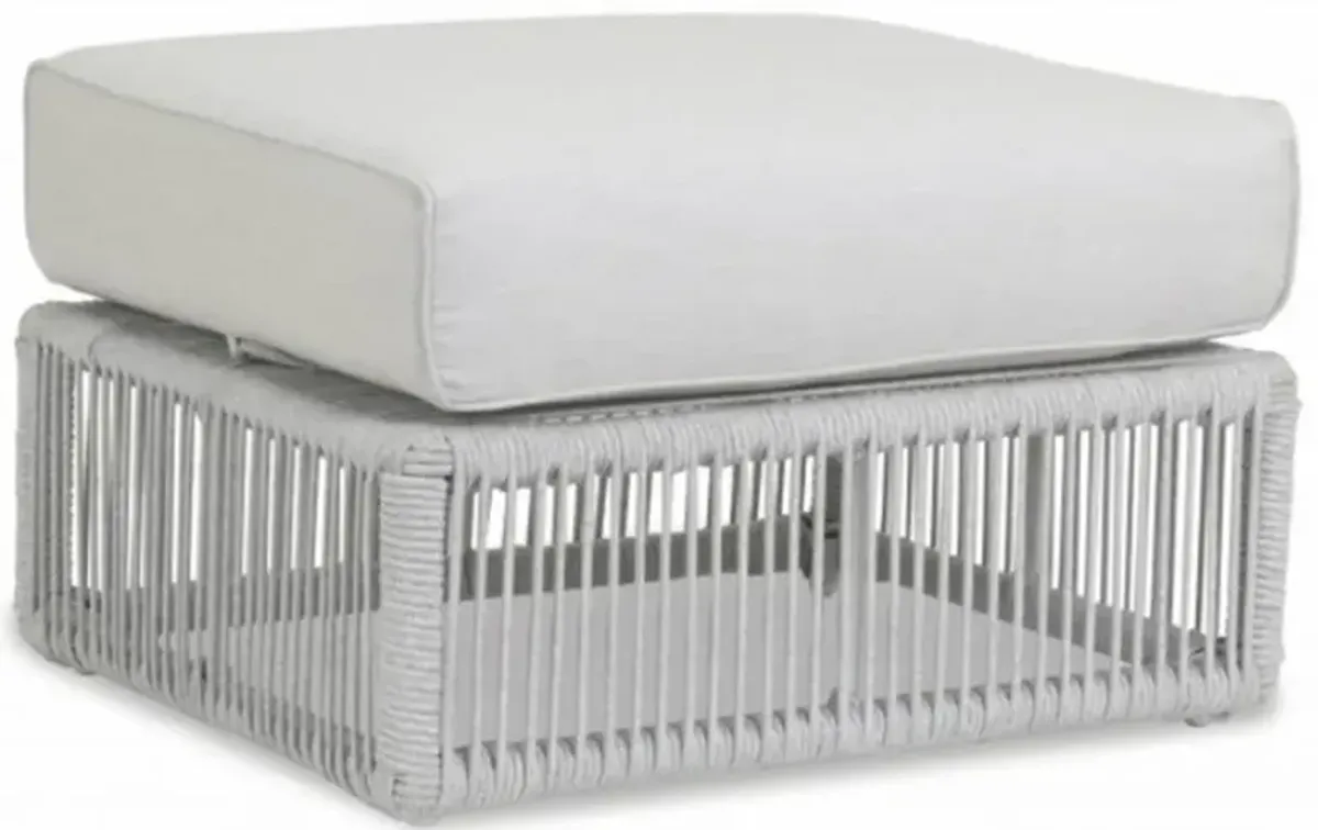 Mateo Coastal Grey Cushion Rope Outdoor Ottoman