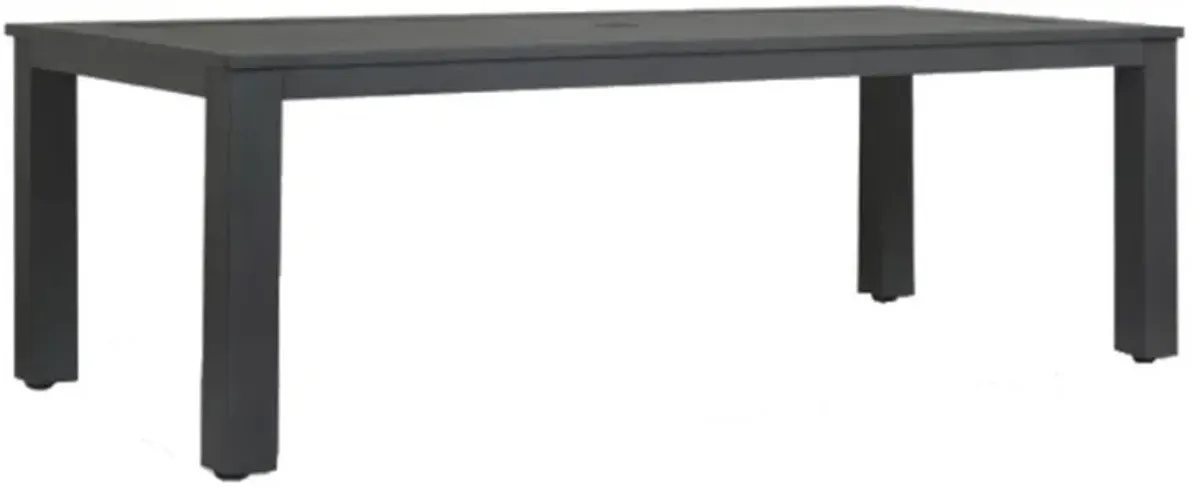 Finn Modern Grey Aluminum Rectangular Outdoor Dining Table - 90"W