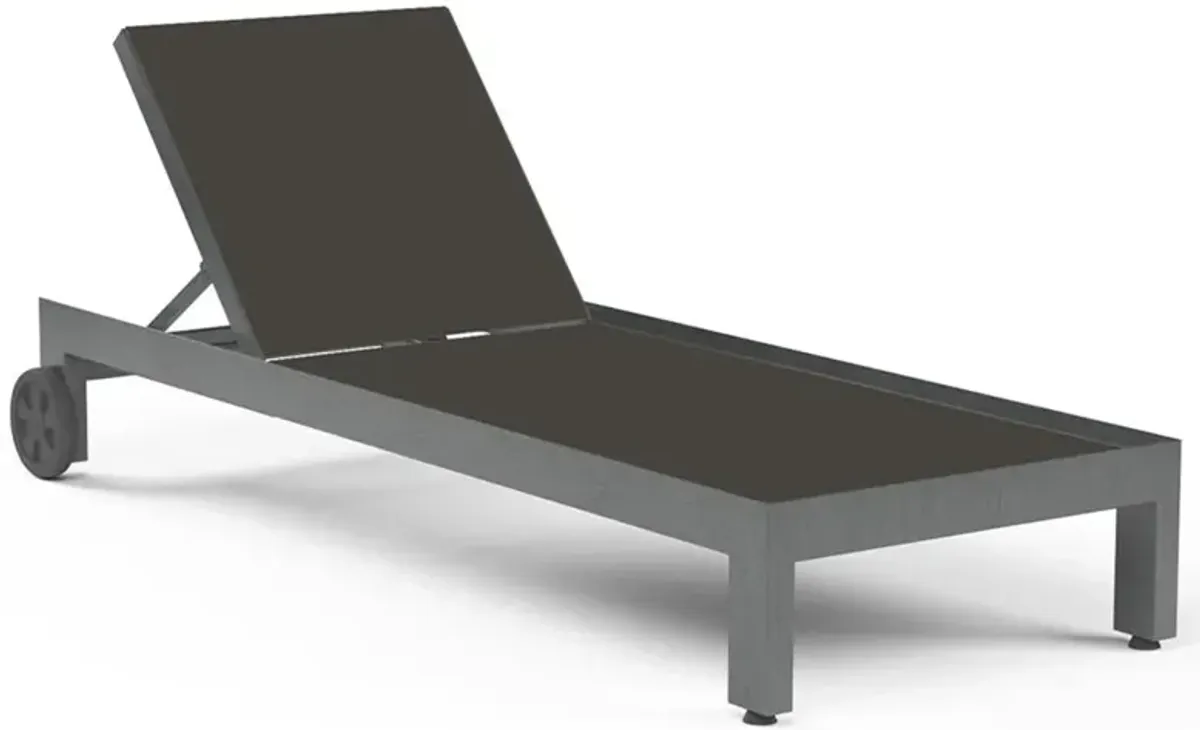 Finn Modern Grey Sling Aluminum Outdoor Chaise Lounge