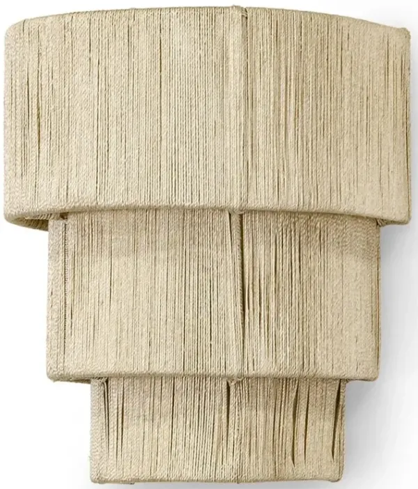 Palecek Everly Coastal Beach 3 Tier Natural Abaca Rope Wall Sconce
