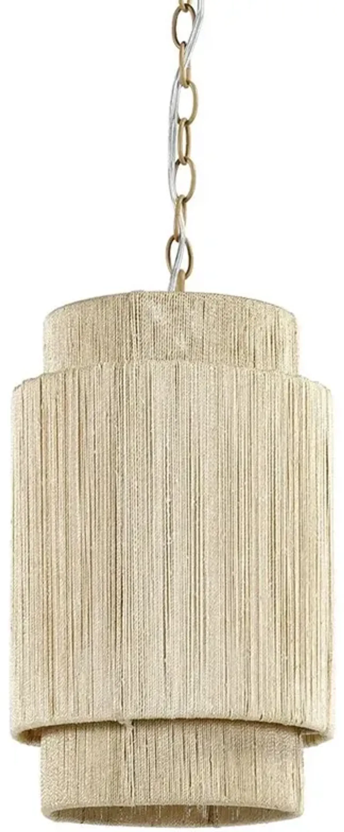 Palecek Everly Coastal Beach Natural Abaca Rope Single Pendant