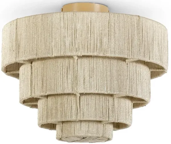 Palecek Everly Coastal Beach Natural Abaca Rope Semi Flush Mount