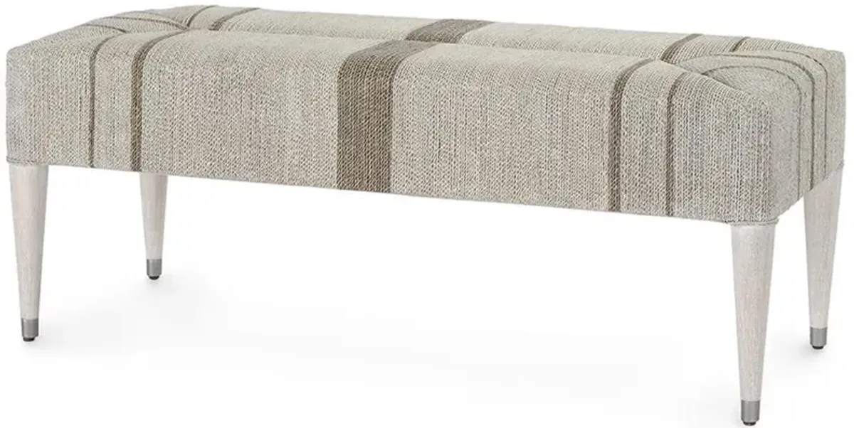 Palecek Fritz Coastal Beach Grey Lampakanai Rope Hardwood Bench