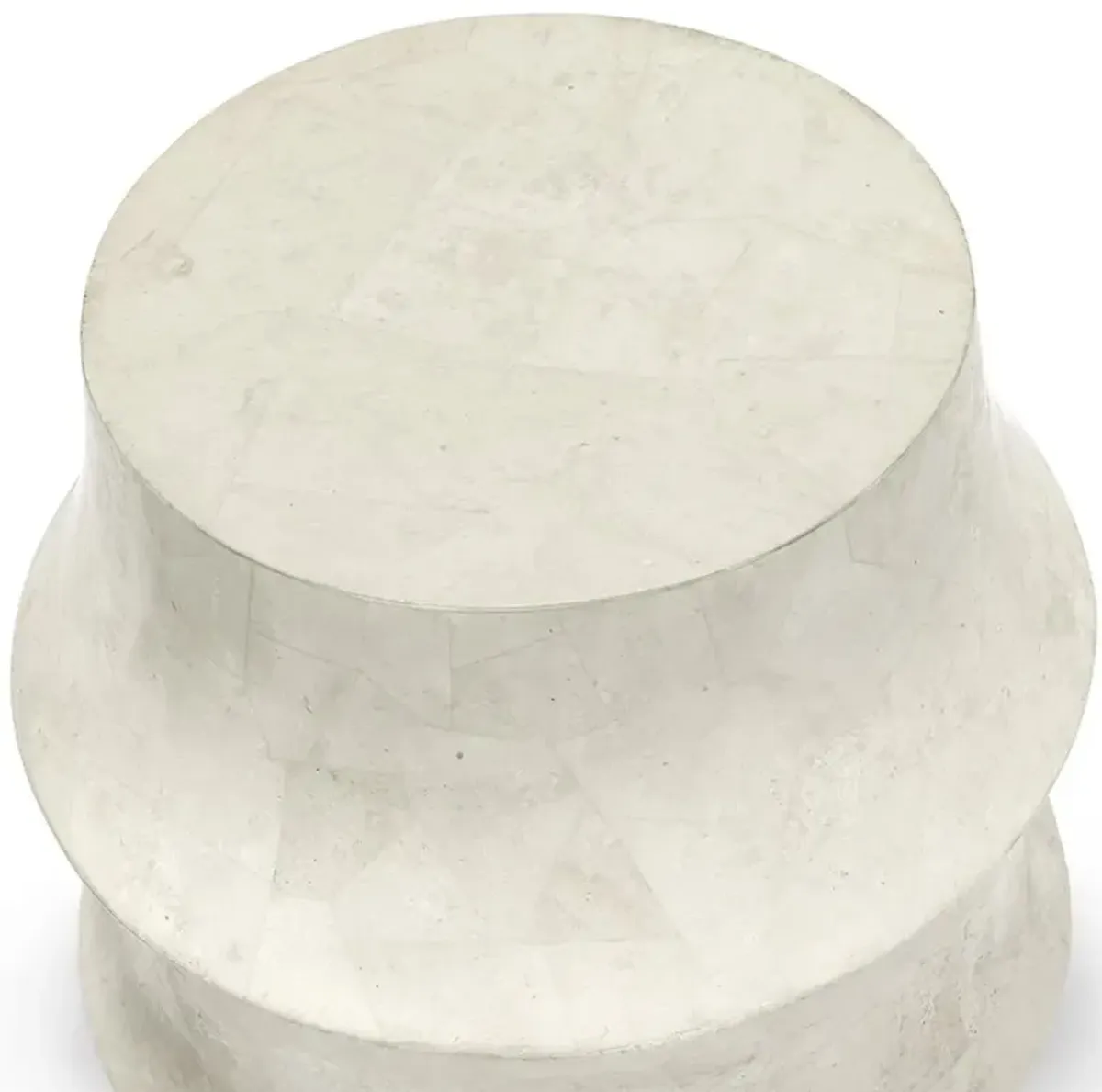Palecek Nali Modern Classic Natural White Stone Fiberglass Outdoor Stool