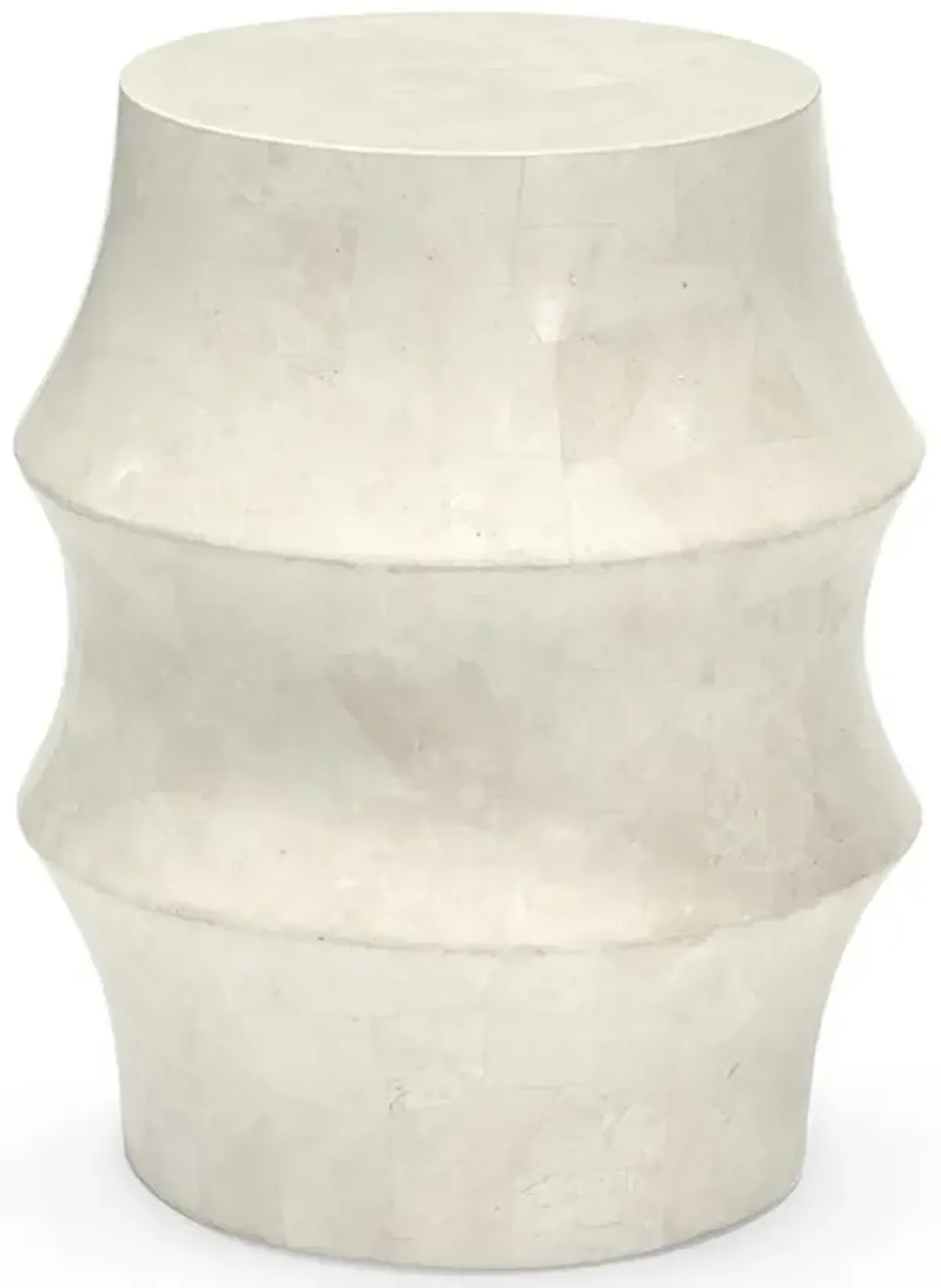 Palecek Nali Modern Classic Natural White Stone Fiberglass Outdoor Stool