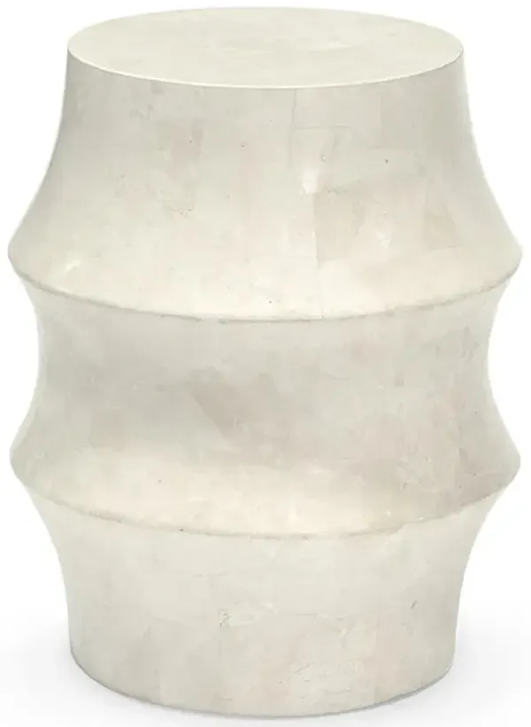 Palecek Nali Modern Classic Natural White Stone Fiberglass Outdoor Stool