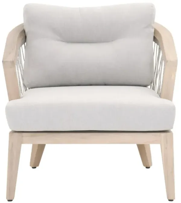 Ryleigh Coastal Beach Beige Woven Rope Grey Cushion Outdoor Club Arm Chair