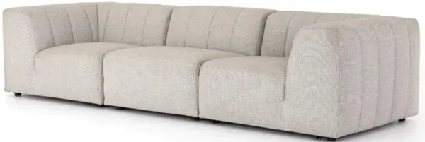 Hannah Modern Classic Grey Channel Tufted 3 Piece Outdoor Sectional - 121"