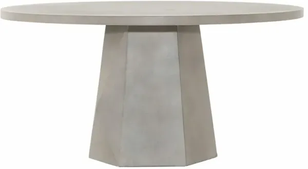 Barley Industrial Loft Grey Round Outdoor Concrete Dining Table - 60"W