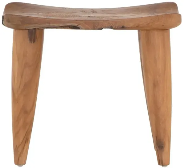 Zada Global Bazaar Natural Teak Wood Rectangular Outdoor Stool