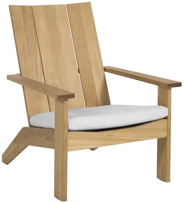 Ashland Modern Natural Teak White Cushion Outdoor Adirondack Chair