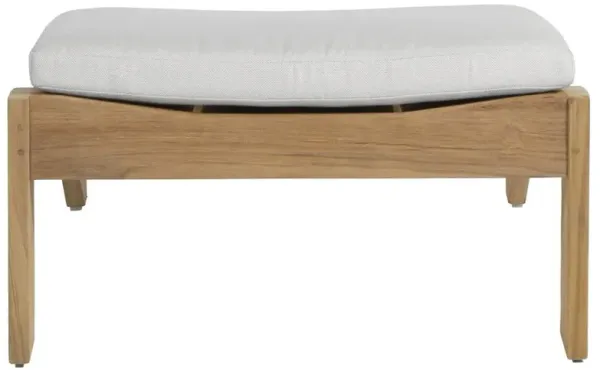 Ashland Modern Natural Teak White Cushion Outdoor Adirondack Ottoman